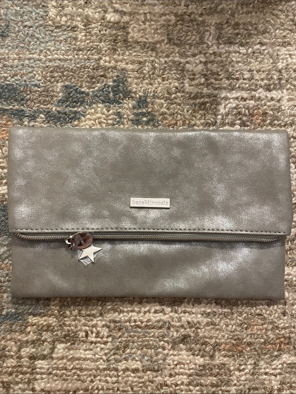 bareMinerals Metallic Silver Fold-Over Clutch